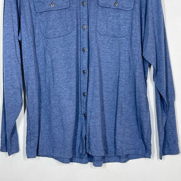 NEW Karen Scott Button Down Shirt Women's Plus Size 1X Blue Long Sleeve Casual - Picture 4 of 6